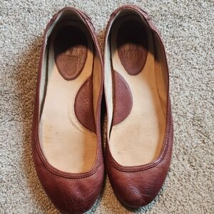 Women's Brown Leather Ballet Flats